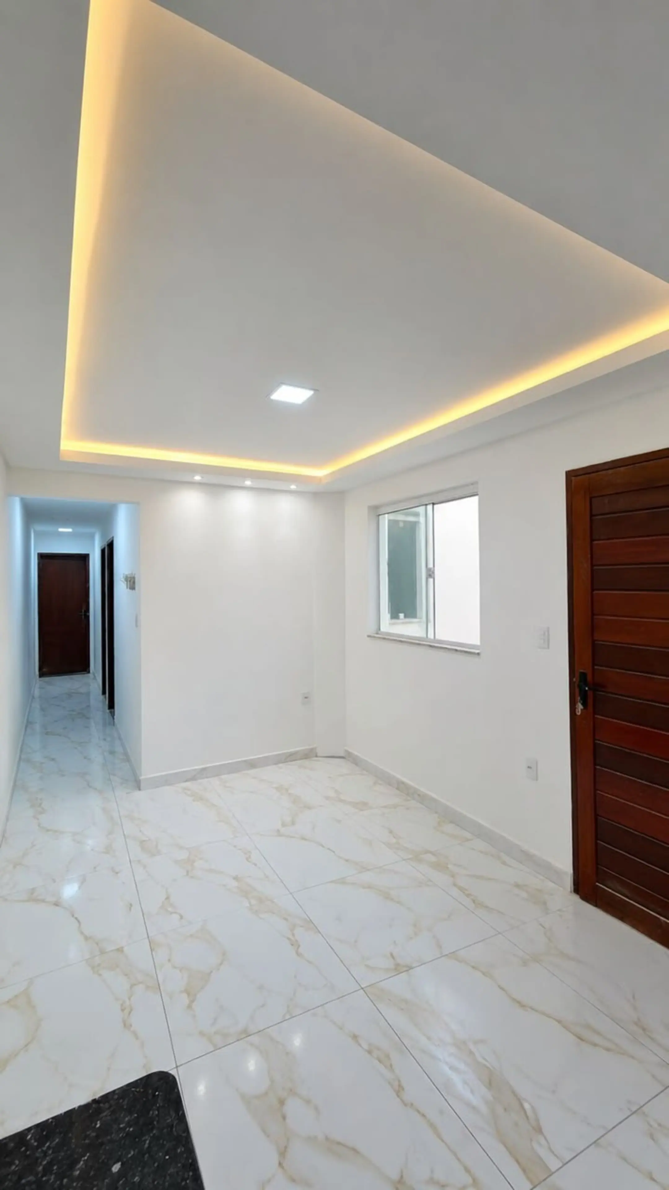Sala iluminada da casa pronta